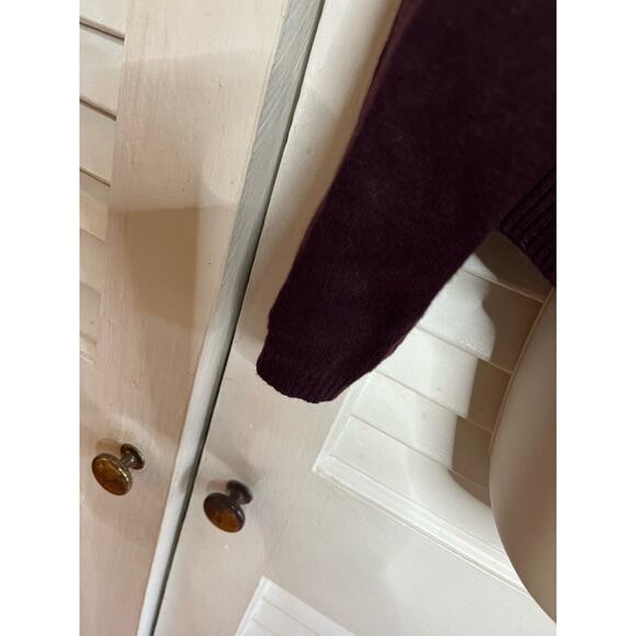 2011 Gap wine colored ruffled collar cardigan M Retro boho whimsy excellent - Picture 3 of 4